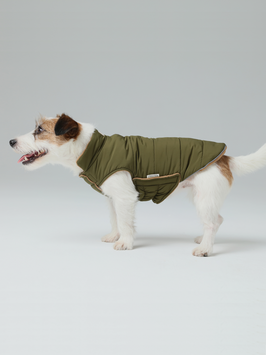 Reversible Dog Vest Jacket - Green/ Brown