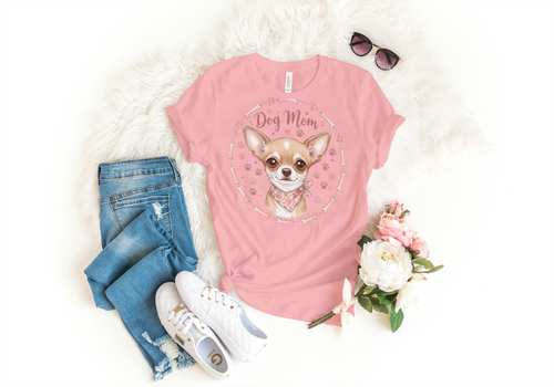 Dog Mom Pink Chihuahua T-Shirt | Paws & Whiskers