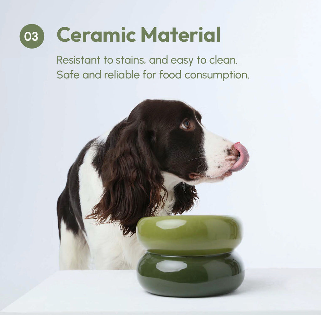 Avocado Green Dog Bowl - Soufflé Pet Bowl | Non-Slip & Dishwasher Safe