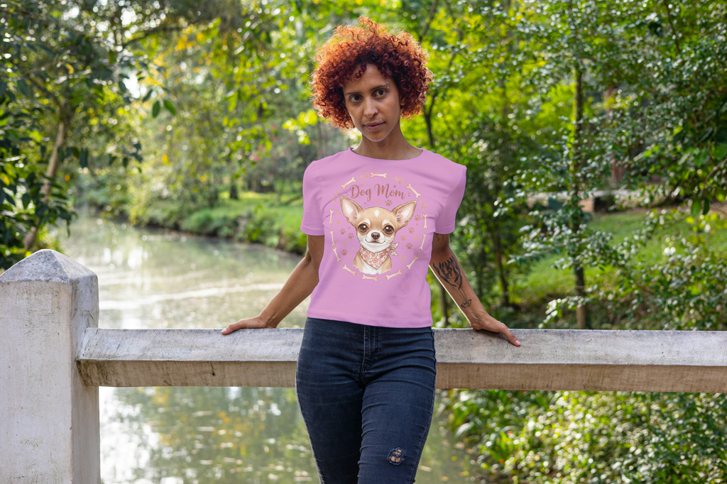 Dog Mom Pink Chihuahua T-Shirt | Paws & Whiskers