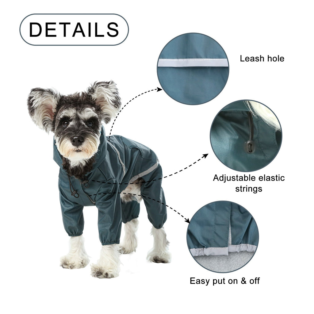 Ultralight Hooded Waterproof Dog Jacket - Blue