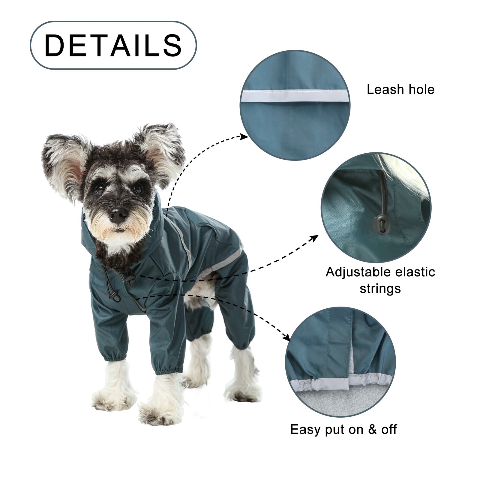 Ultralight Hooded Waterproof Dog Jacket - Blue