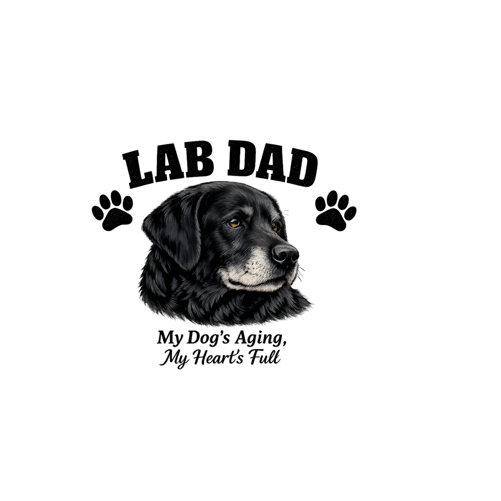 Lab Dog Aging Dog My Heart's Full — Labrador Dad Shirt, Black Lab Gift for Dog Dad, Unisex POD Tee