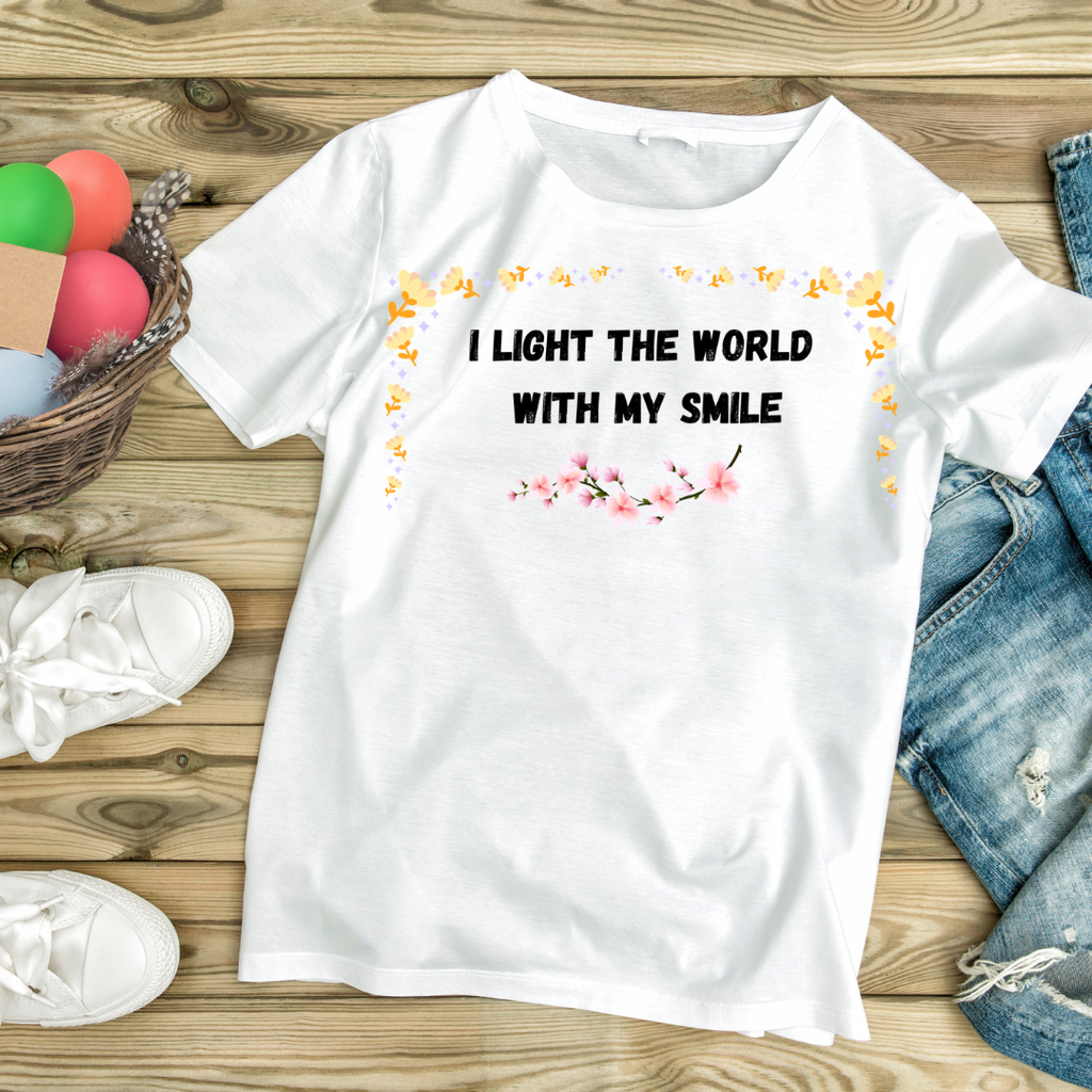 I Light the World With My Smile — Women's Inspirational T-Shirt| Paws & Whiskers
