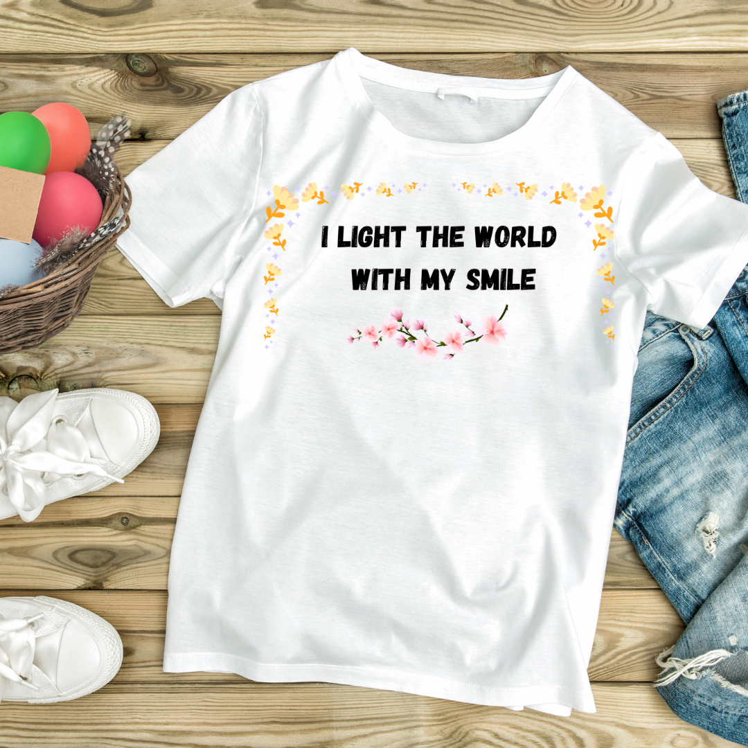 I Light the World With My Smile — Women's Inspirational T-Shirt| Paws & Whiskers
