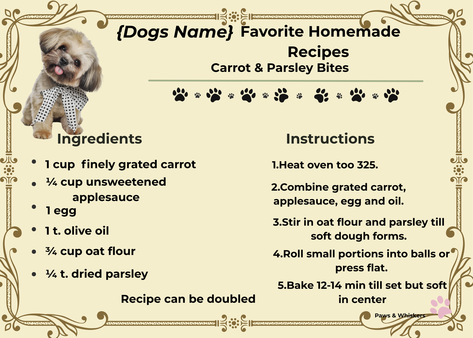 Senior Dog Homemade Recipe Cards — 5 Healthy Meals & Treats for Aging Dogs, Printable Digital Download