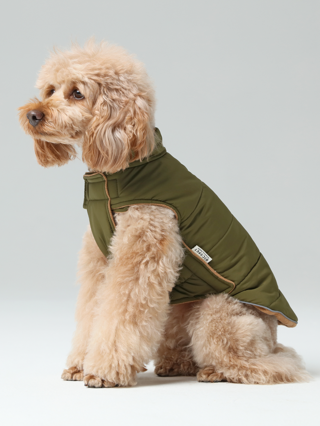 Reversible Dog Vest Jacket - Green/ Brown