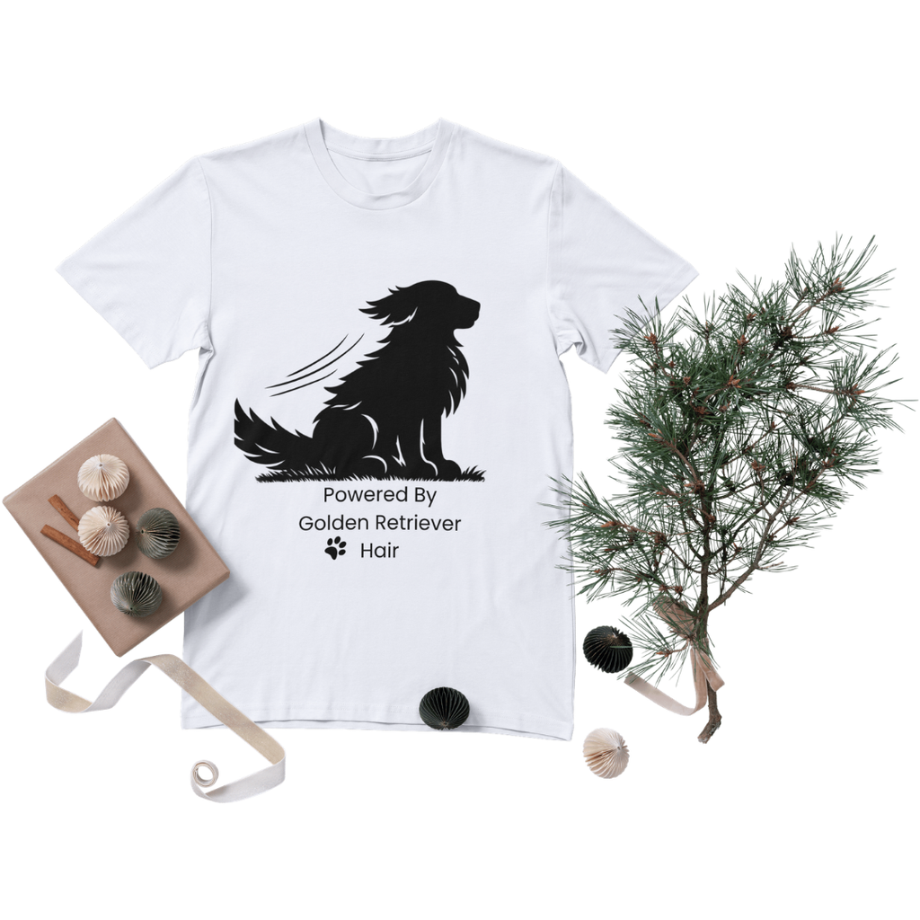 Powered by Golden Retriever Hair| Unisex T-Shirt| Paws & Whiskers