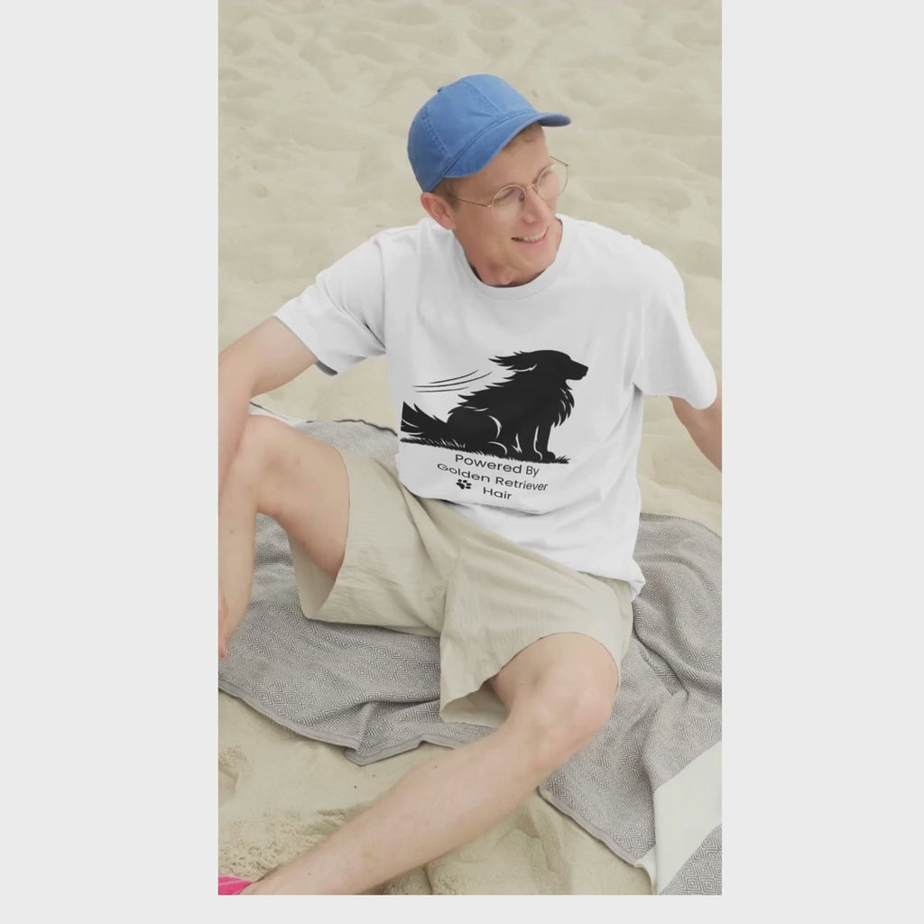 Powered by Golden Retriever Hair| Unisex T-Shirt| Paws & Whiskers