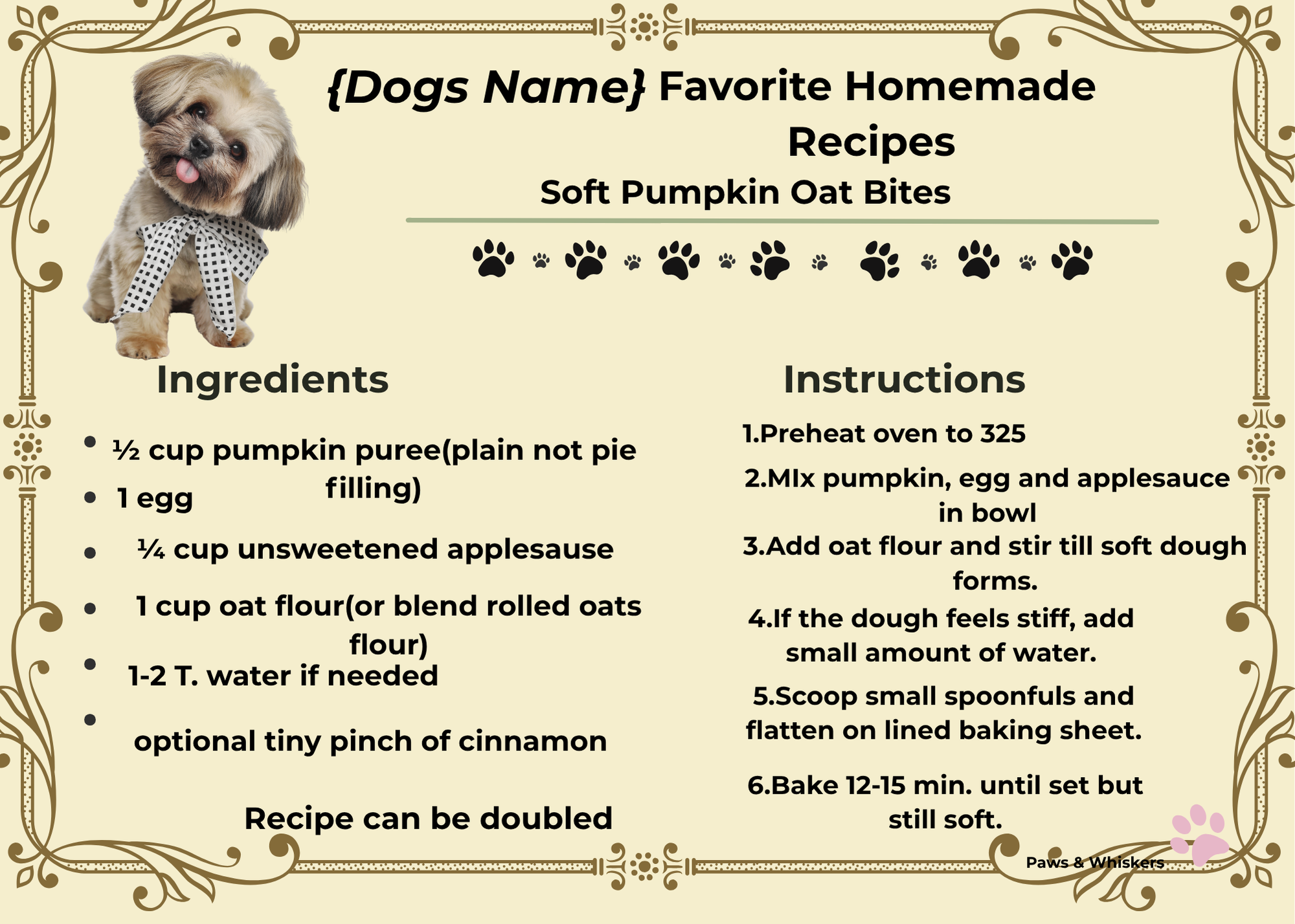 Senior Dog Homemade Recipe Cards — 5 Healthy Meals & Treats for Aging Dogs, Printable Digital Download