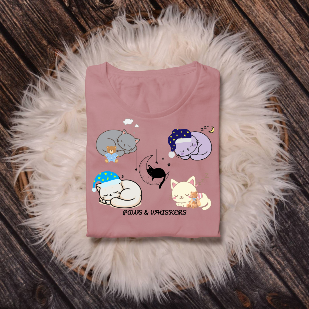 Sleepy Cat Tshirt| Cat Mom Gift| Graphic Design| Paws & Whiskers