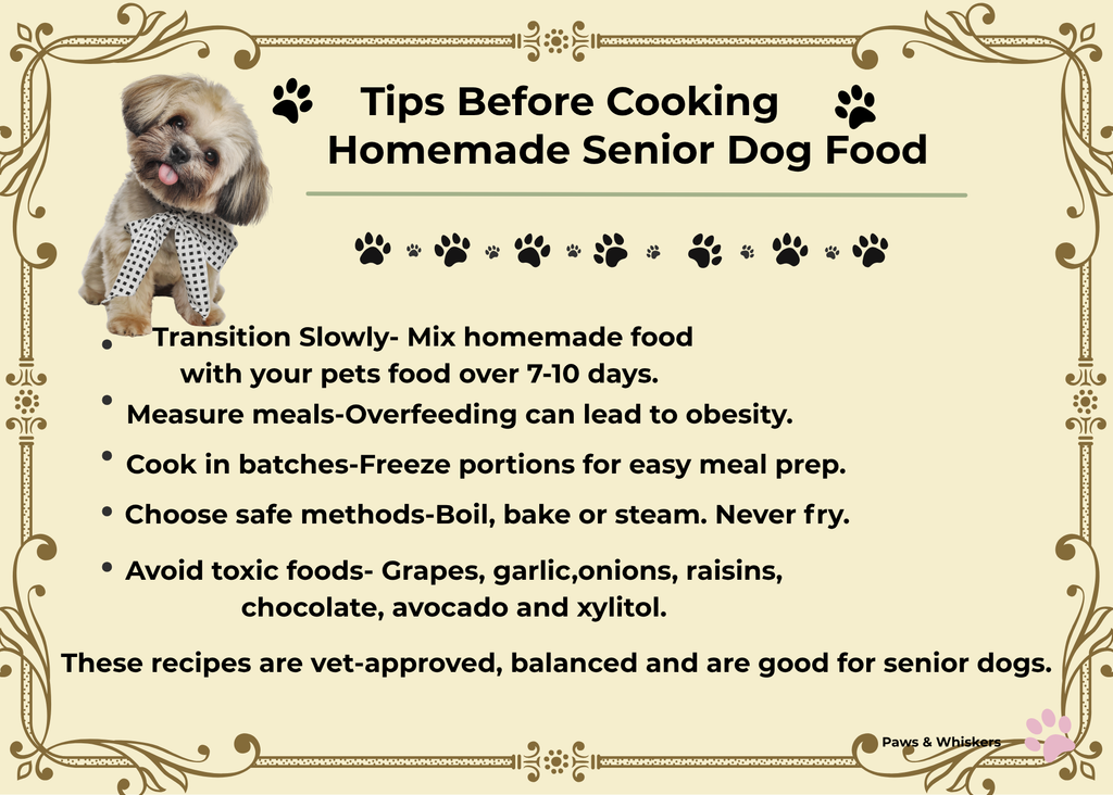 Senior Dog Homemade Recipe Cards — 5 Healthy Meals & Treats for Aging Dogs, Printable Digital Download