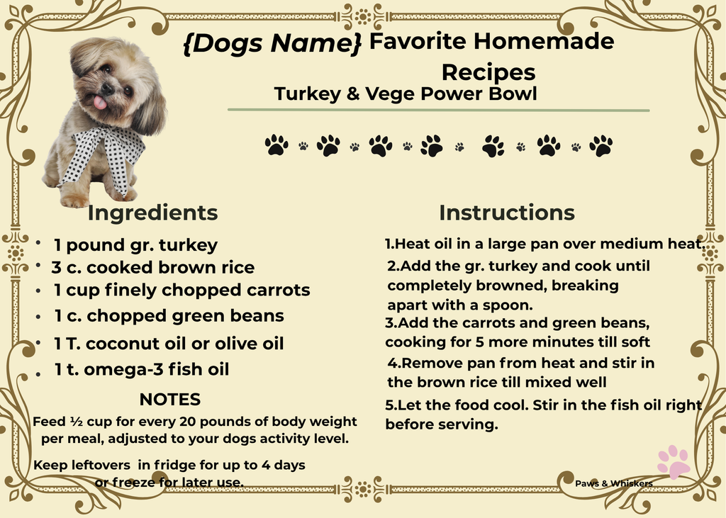 Senior Dog Homemade Recipe Cards — 5 Healthy Meals & Treats for Aging Dogs, Printable Digital Download