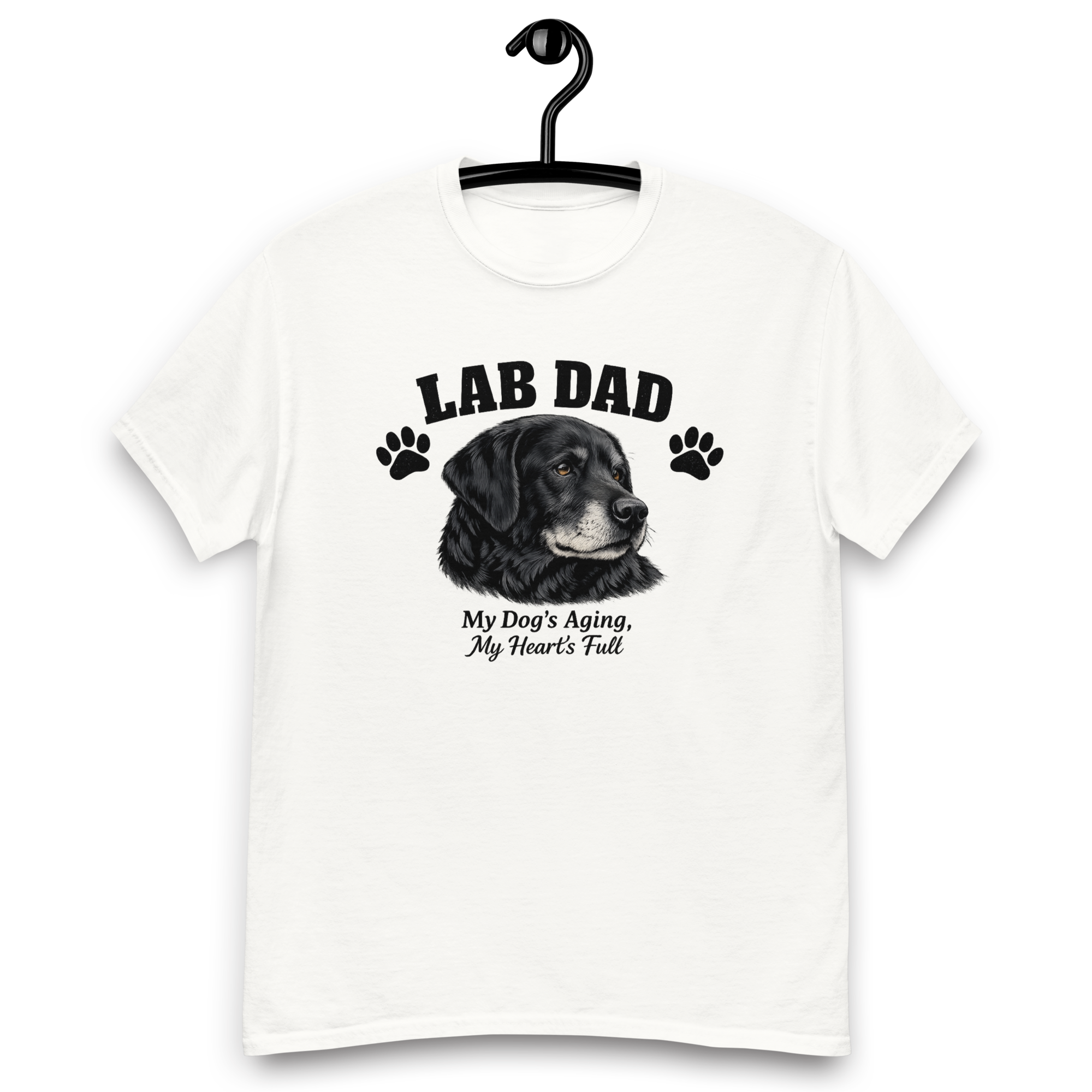 Lab Dog Aging Dog My Heart's Full — Labrador Dad Shirt, Black Lab Gift for Dog Dad, Unisex POD Tee