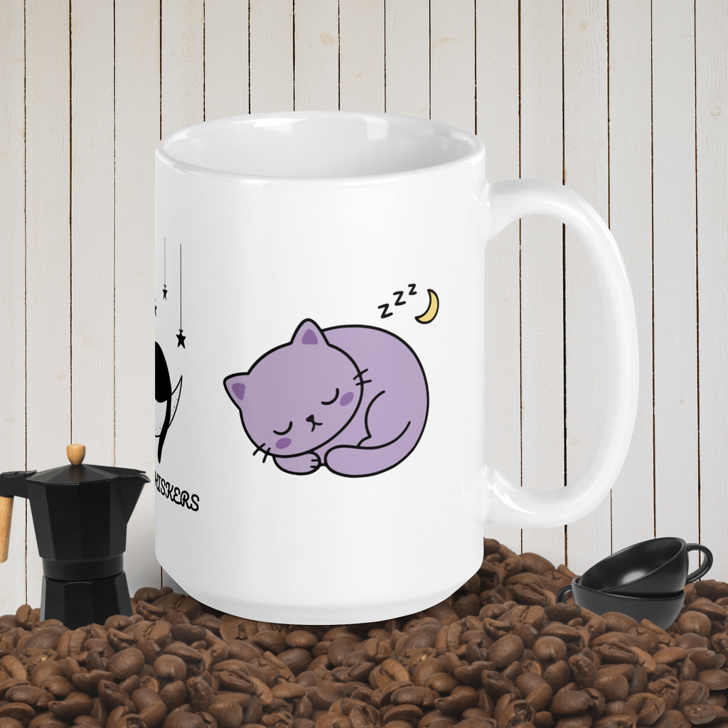 Sleepy Cat Moon T-Shirt and Mug Bundle|Matching Coffee Mug With Same Dreamy Design